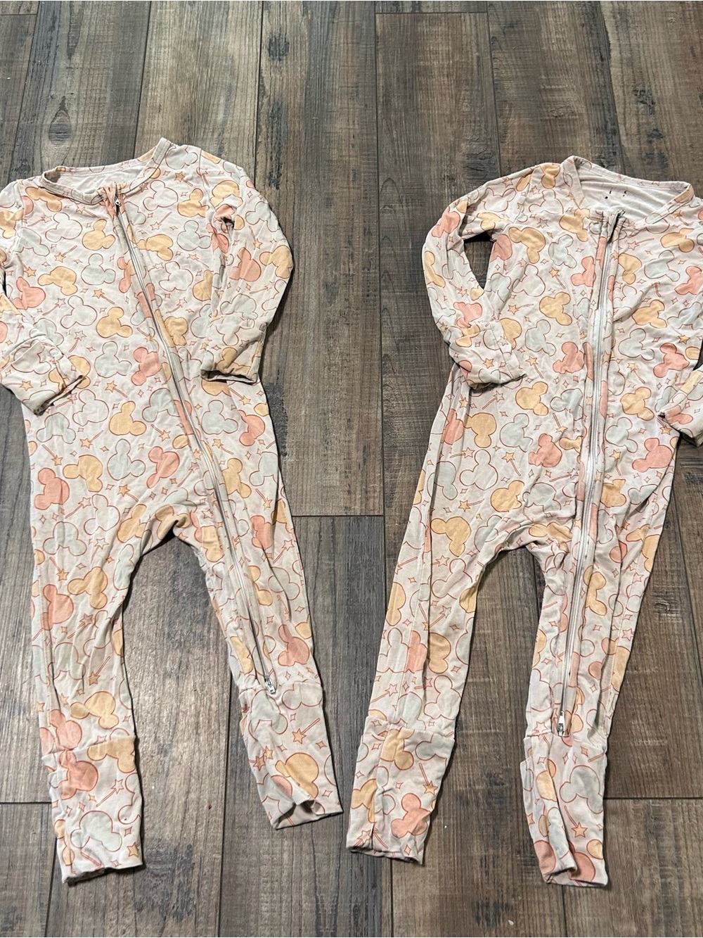 Twin Girls Bamboo Romper Long Sleeve 2 Way Zip Sleeper Unbranded
